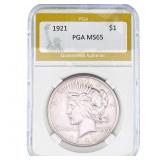 1921 Silver Peace Dollar PGA MS65
