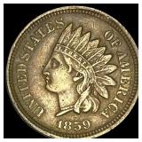 1859 Copper-Nickel Indian Head Cent NEARLY UNCIRCU