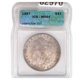 1887 Morgan Silver Dollar ICG MS64 VAM-5 Top 100