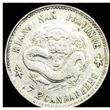 Kiangnan Province 7.2 Candareens Silver Coin. HIGH