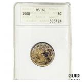 1908 Liberty Victory Nickel ANACS MS61