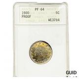 1900 Liberty Victory Nickel ANACS PF64