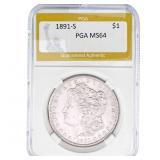 1891-S Morgan Silver Dollar PGA MS64