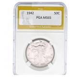 1942 Walking Liberty Half Dollar PGA MS65