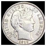 1913 Barber Dime CHOICE AU