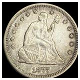 1877 Seated Liberty Quarter NEARLY UNCIRCULATED