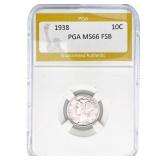 1938 Mercury Silver Dime PGA MS66 FSB