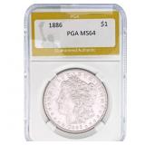 1886 Morgan Silver Dollar PGA MS64