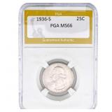 1936-S Washington Silver Quarter PGA MS66