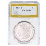 1921-S Morgan Silver Dollar PGA MS65