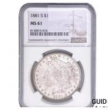 1881-S Morgan Silver Dollar NGC MS61