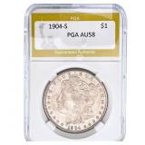 1904-S Morgan Silver Dollar PGA AU58