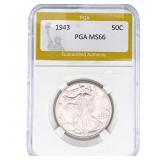 1943 Walking Liberty Half Dollar PGA MS66