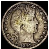 1899 Silver Barber Half Dollar NICELY CIRCULATED