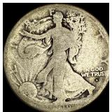 1916-D Silver Walking Liberty Half Dollar NICELY C