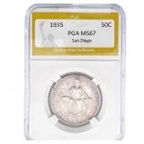 1935 San Diego Half Dollar PGA MS67