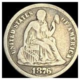 1876-CC Silver Dime LIGHTLY CIRCULATED