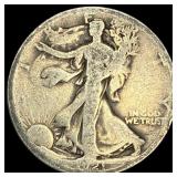 1921-D Silver Walking Liberty Half Dollar NICELY C