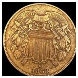 1868 Copper 2-Cent Piece NEARLY UNCIRCULATED