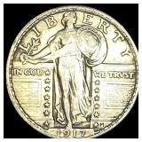 1917 Type 1 Standing Liberty Quarter CLOSELY UNCIR