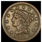 1851 Braided Hair Large Cent CLOSELY UNCIRCULATED