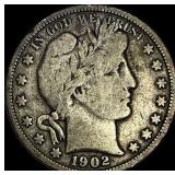 1902-O Silver Barber Half Dollar LIGHTLY CIRCULATE