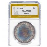 1879-O Morgan Silver Dollar PGA MS65 Monster