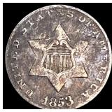 1853 Silver Three-Cent Piece LIGHTLY CIRCULATED
