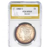 1902-S Morgan Silver Dollar PGA MS64 Monster