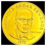 1975 Gold 250 Francs Senegal SUPERB GEM BU