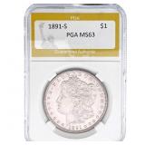 1891-S Morgan Silver Dollar PGA MS63
