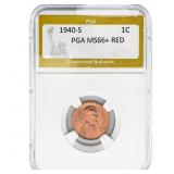 1940-S Wheat Cent PGA MS66+ RED