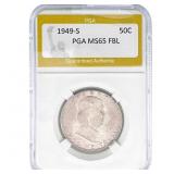 1949-S Franklin Half Dollar PGA MS65 FBL