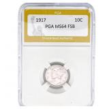 1917 Mercury Silver Dime PGA MS64 FSB