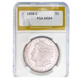 1898-S Morgan Silver Dollar PGA MS64
