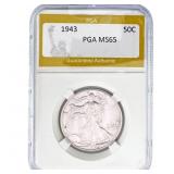 1943 Walking Liberty Half Dollar PGA MS65