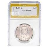 1951-S Franklin Half Dollar PGA MS66