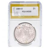 1884-O Morgan Silver Dollar PGA MS66