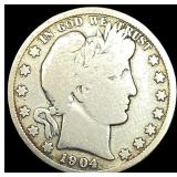 1904-S Silver Barber Half Dollar NICELY CIRCULATED