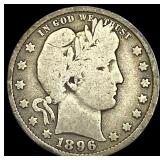 1896-O Silver Barber Quarter LIGHTLY CIRCULATED