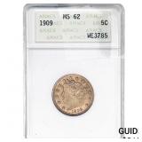 1909 Liberty Victory Nickel ANACS MS62