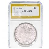 1880-O Morgan Silver Dollar PGA MS64