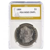 1884 Morgan Silver Dollar PGA MS65 DMPL