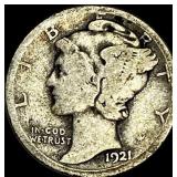1921-D Silver Mercury Dime NICELY CIRCULATED