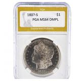 1887-S Morgan Silver Dollar PGA MS64 DMPL