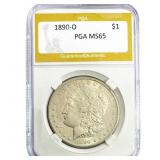 1890-O Morgan Silver Dollar PGA MS65