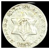 1853 Silver Three-Cent Piece CLOSELY UNCIRCULATED