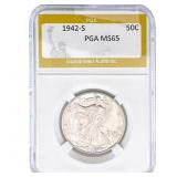 1942-S Walking Liberty Half Dollar PGA MS65