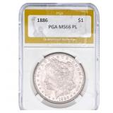 1886 Morgan Silver Dollar PGA MS66 PL