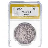 1888-O Morgan Silver Dollar PGA VF20 Hot Lips